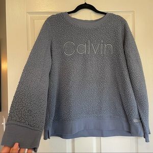 Calvin Klein Blue Sherpa Pullover Size L
